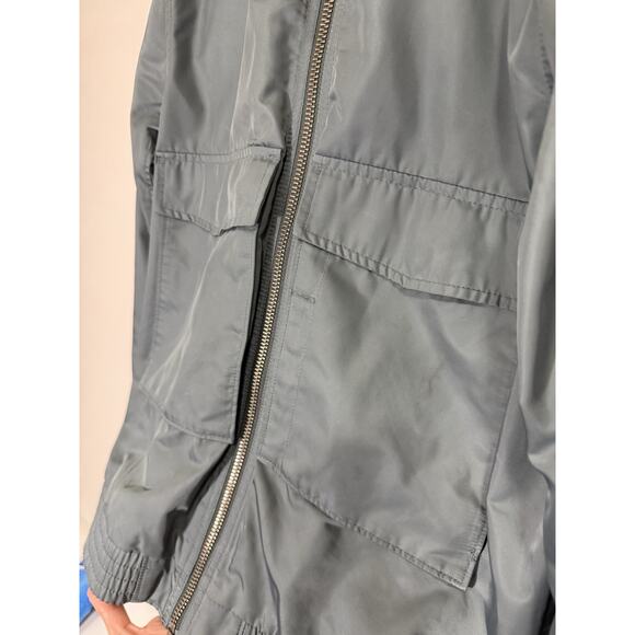 Abercrombie & Fitch Men’s S Water Resistant Windproof Bomber Jacket Gray Slate - Picture 5 of 8
